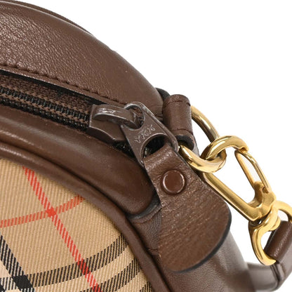 Burberrys Beige House Check Crossbody Bag