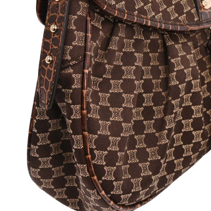 Celine Brown Canvas Macadam Tassel Handbag