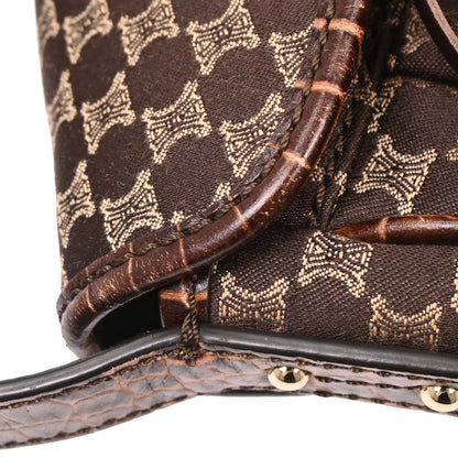 Celine Brown Canvas Macadam Tassel Handbag
