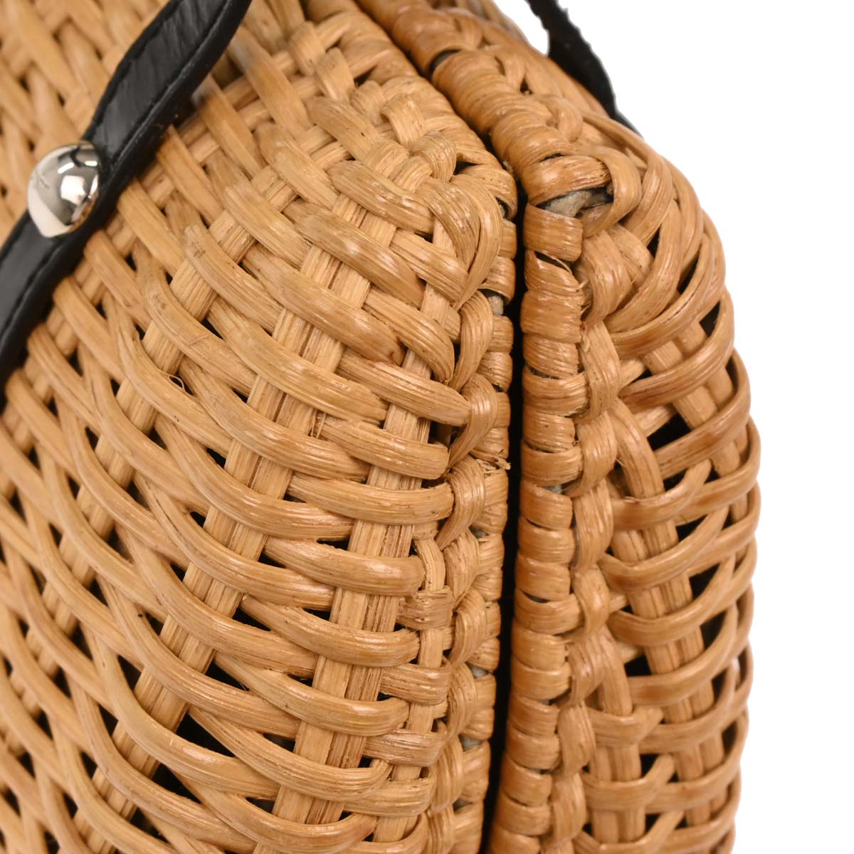 Salvatore Ferragamo Beige Rattan Vara Bow Basket Handbag