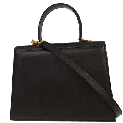 Salvatore Ferragamo Black Gancini 2way Shoulder Handbag