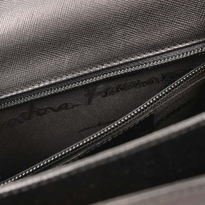 Salvatore Ferragamo Black Gancini 2way Shoulder Handbag