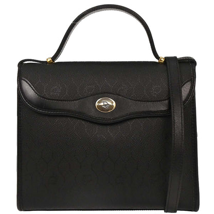 Christian Dior Black PVC Leather Honeycomb 2way Shoulder Handbag