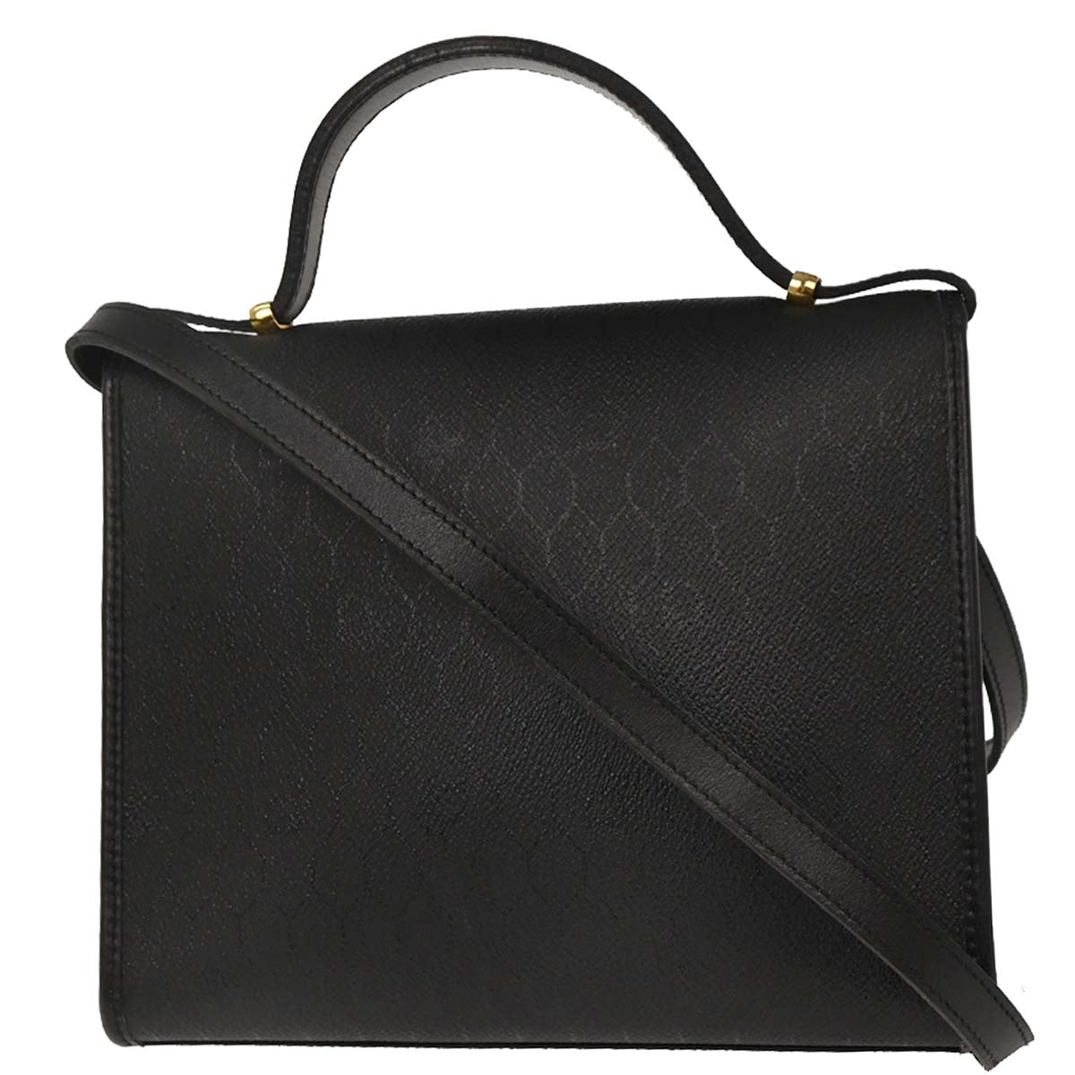 Christian Dior Black PVC Leather Honeycomb 2way Shoulder Handbag
