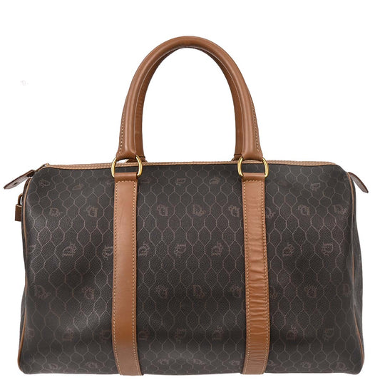 Christian Dior Dark Brown Honeycomb Duffle Handbag