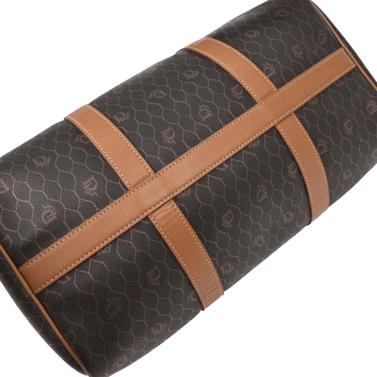 Christian Dior Dark Brown Honeycomb Duffle Handbag