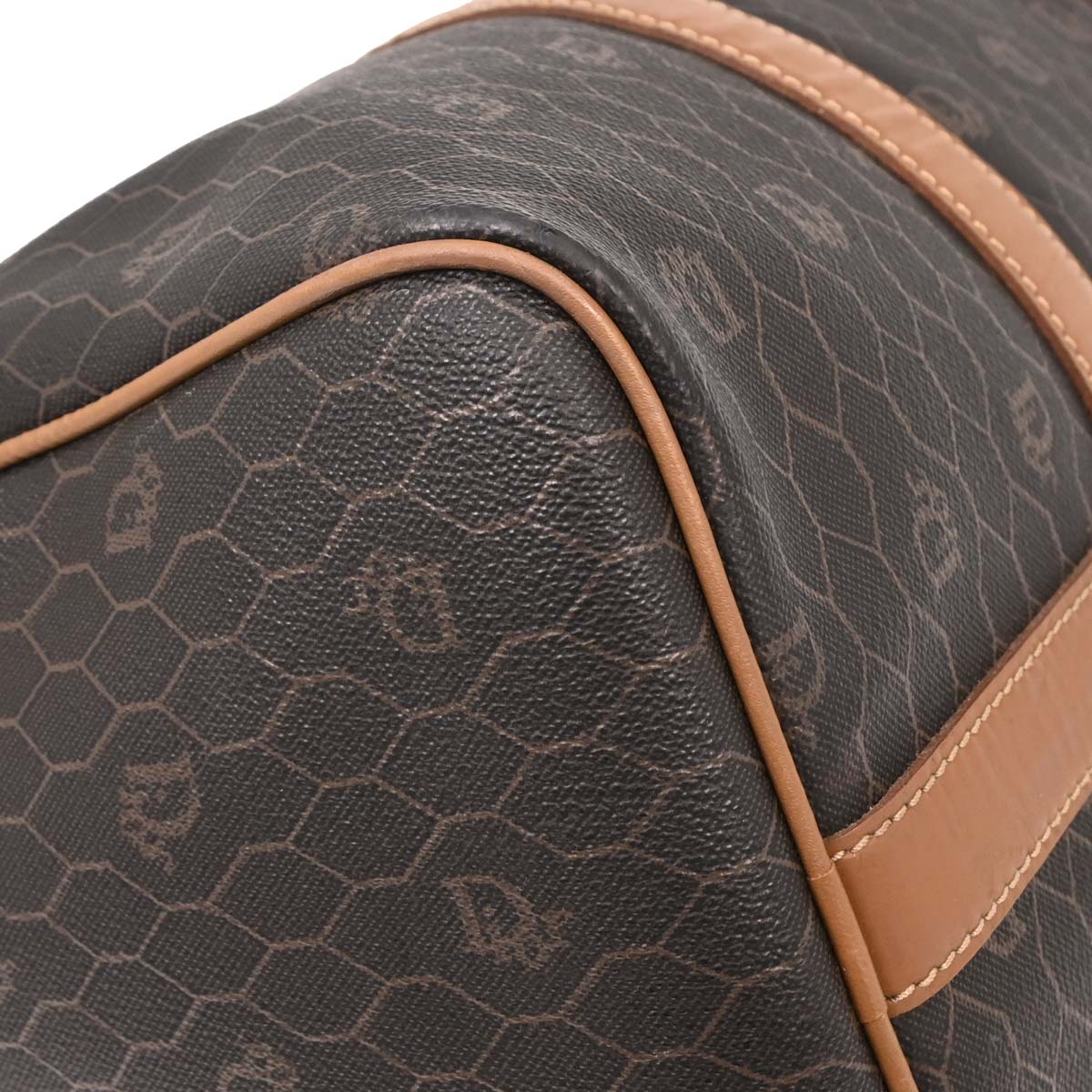 Christian Dior Dark Brown Honeycomb Duffle Handbag
