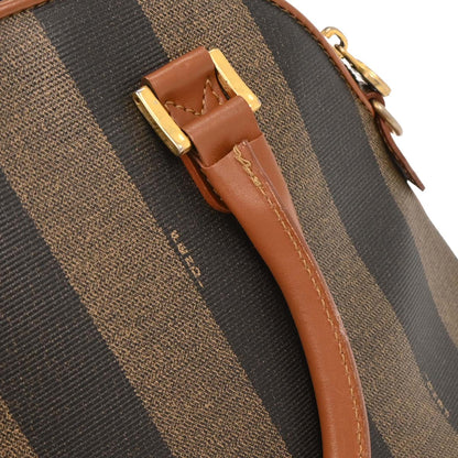 Fendi Brown Black Pequin 2way Shoulder Handbag