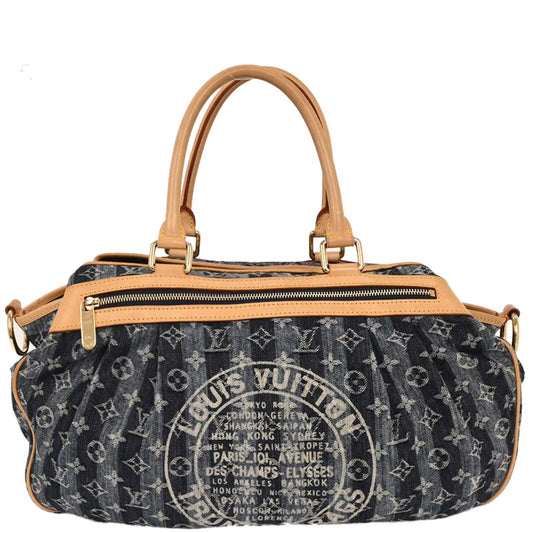 Louis Vuitton Blue Monogram Denim Cabas Raye GM Tote M95336