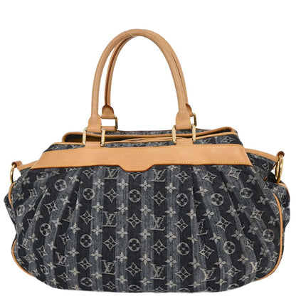 Louis Vuitton Blue Monogram Denim Cabas Raye GM Tote M95336