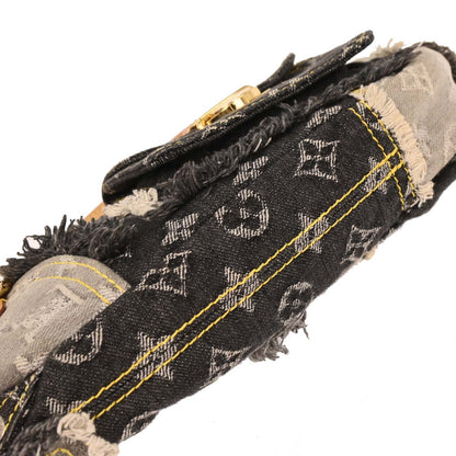 Louis Vuitton Black Monogram Denim Patchwork Pouchy Handbag M95383