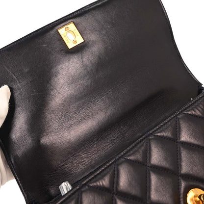 Chanel 1996-1997 Navy Lambskin Top Handle Handbag