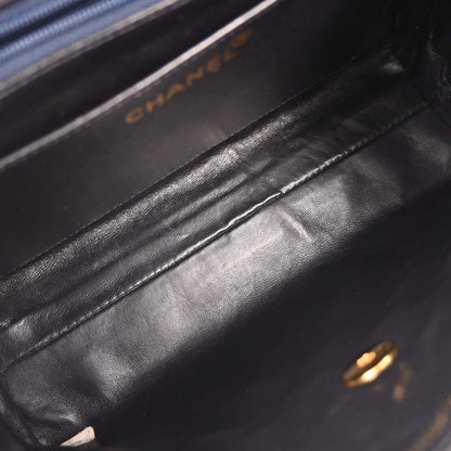 Chanel 1996-1997 Navy Lambskin Top Handle Handbag