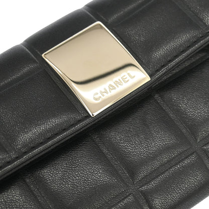 Chanel 2001-2003 Black Lambskin Choco Bar Wallet