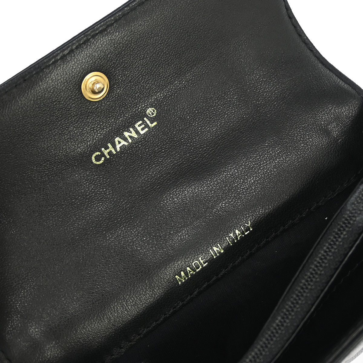 Chanel 2001-2003 Black Lambskin Choco Bar Wallet