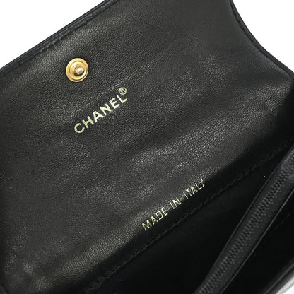 Chanel 2001-2003 Black Lambskin Choco Bar Wallet