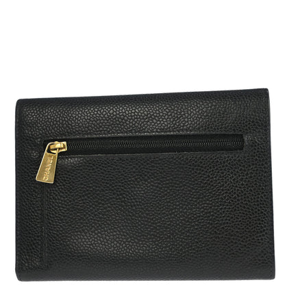 Chanel 2001-2003 Black Caviar Trifold Wallet