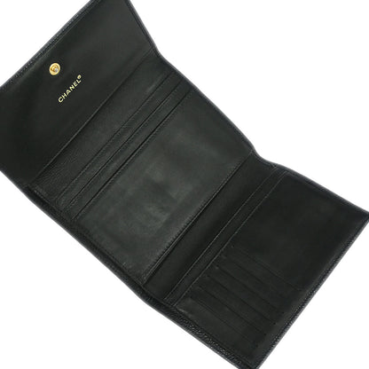 Chanel 2001-2003 Black Caviar Trifold Wallet
