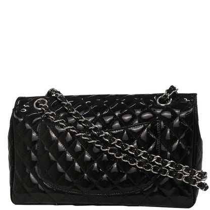 Chanel 2006-2008 Black Patent Leather Secret Label Single Flap Shoulder Bag