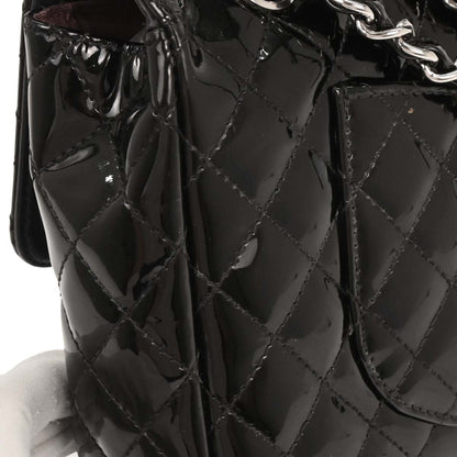 Chanel 2006-2008 Black Patent Leather Secret Label Single Flap Shoulder Bag