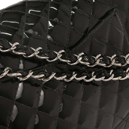 Chanel 2006-2008 Black Patent Leather Secret Label Single Flap Shoulder Bag