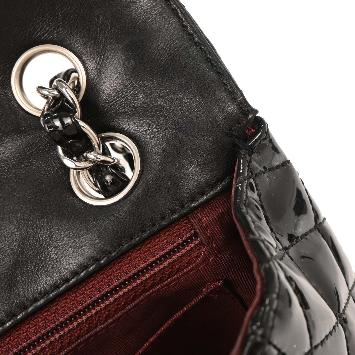 Chanel 2006-2008 Black Patent Leather Secret Label Single Flap Shoulder Bag