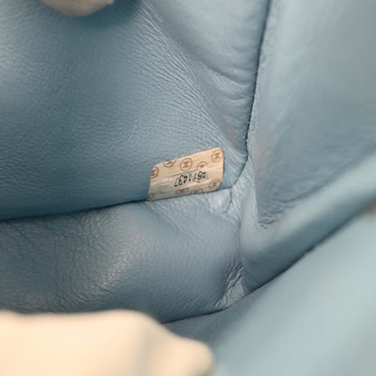 Chanel 1996-1997 Light Blue Suede Straight Flap Handbag