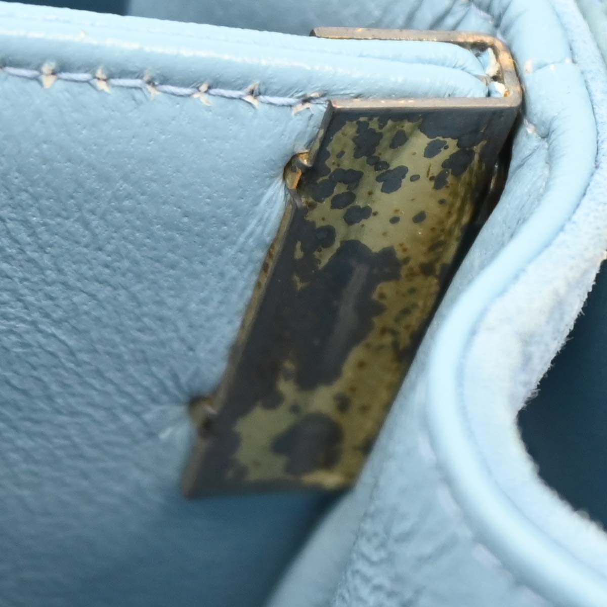 Chanel 1996-1997 Light Blue Suede Straight Flap Handbag