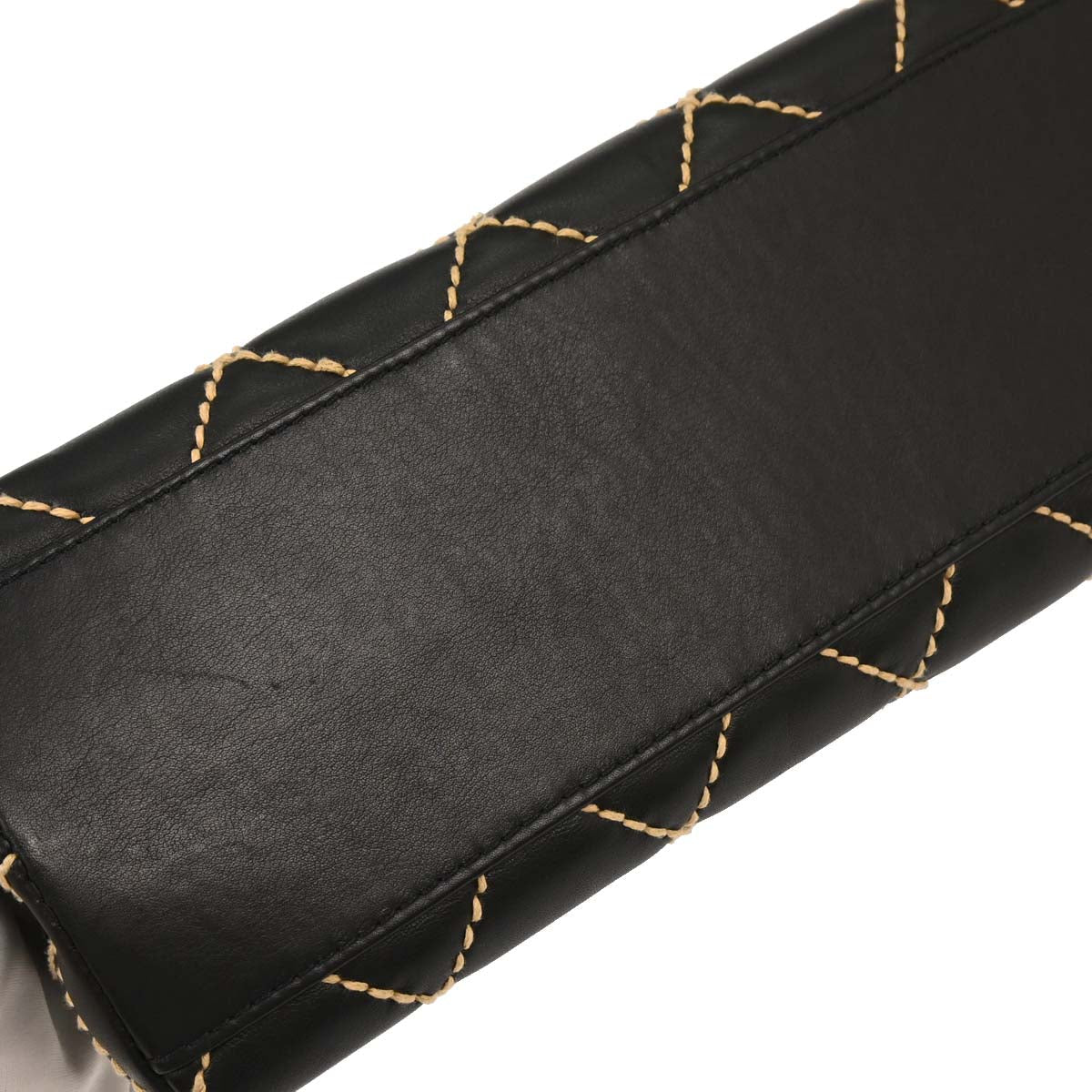 Chanel 2004-2005 Black Calfskin Wild Stitch Top Handle Handbag