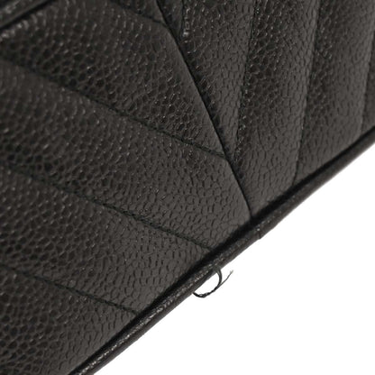 Chanel 1991-1994 Black Caviar Bias Stitch Camera Bag Mini