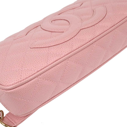 Chanel 2004-2005 Pink Caviar Shoulder Bag
