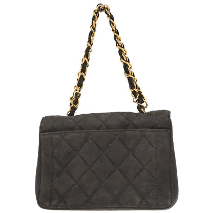 Chanel 1994-1996 Gray Suede Chain Handbag