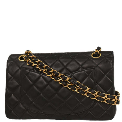 Chanel 1996-1997 Black Lambskin Small Classic Double Flap Shoulder Bag