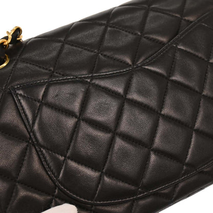 Chanel 1996-1997 Black Lambskin Small Classic Double Flap Shoulder Bag