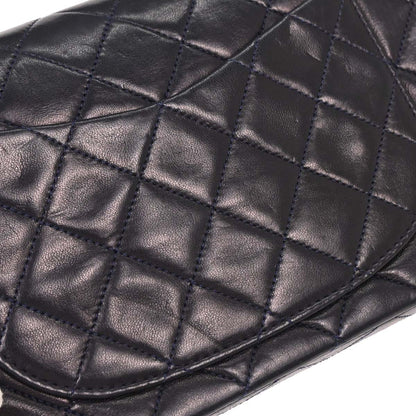 Chanel 1989-1991 Navy Lambskin Small Classic Double Flap Shoulder Bag