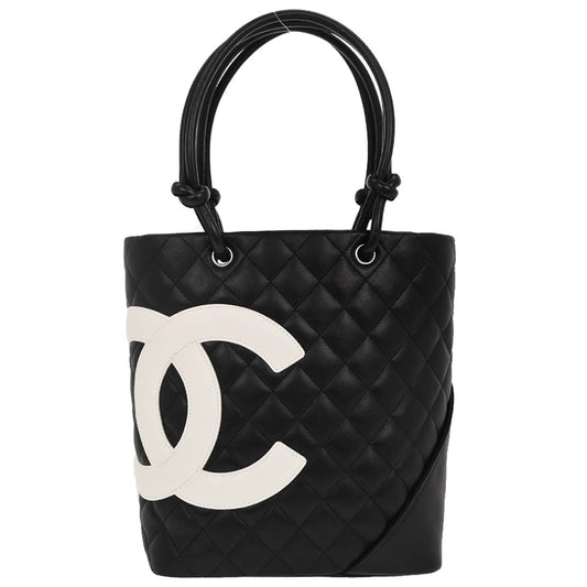 Chanel 2004-2005 Black Calfskin Cambon Ligne Tote Handbag