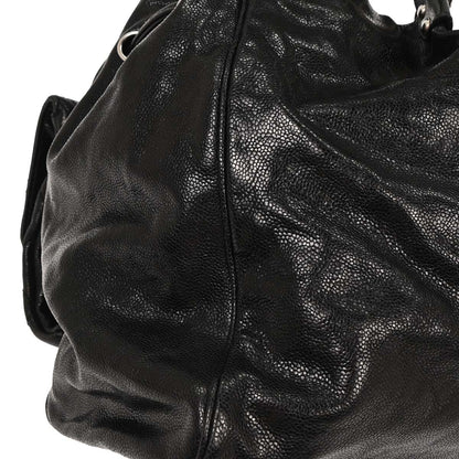 Chanel 2008-2009 Black Caviar Mademoiselle Lock Tote Handbag