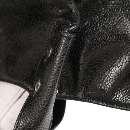Chanel 2008-2009 Black Caviar Mademoiselle Lock Tote Handbag