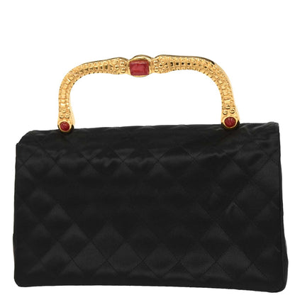 Chanel 1991-1994 Black Satin Handbag