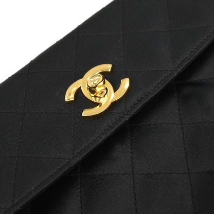 Chanel 1991-1994 Black Satin Handbag