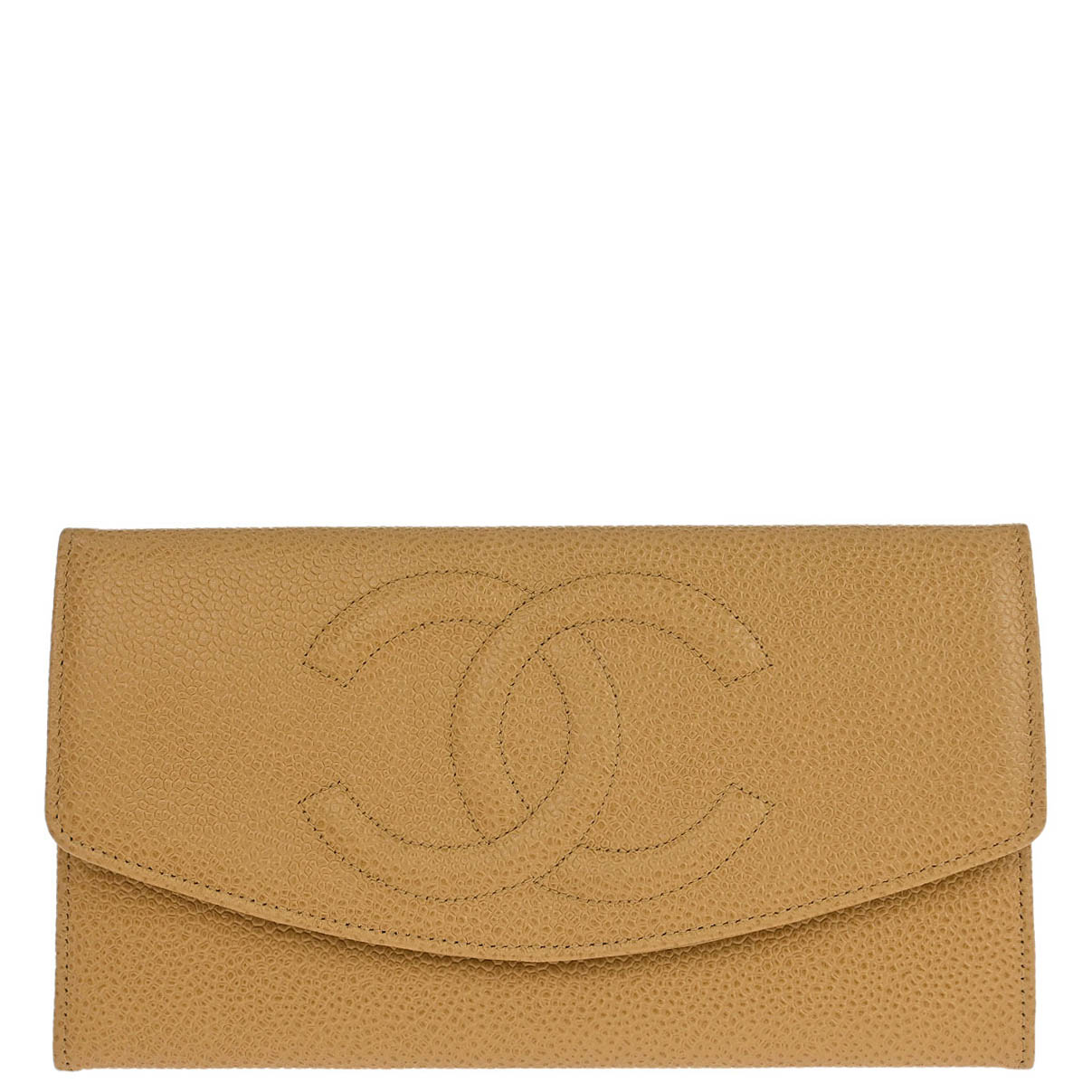 Chanel Beige Caviar Wallet
