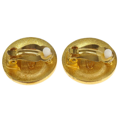 Chanel Button Earrings Clip-On Gold White Black 96P