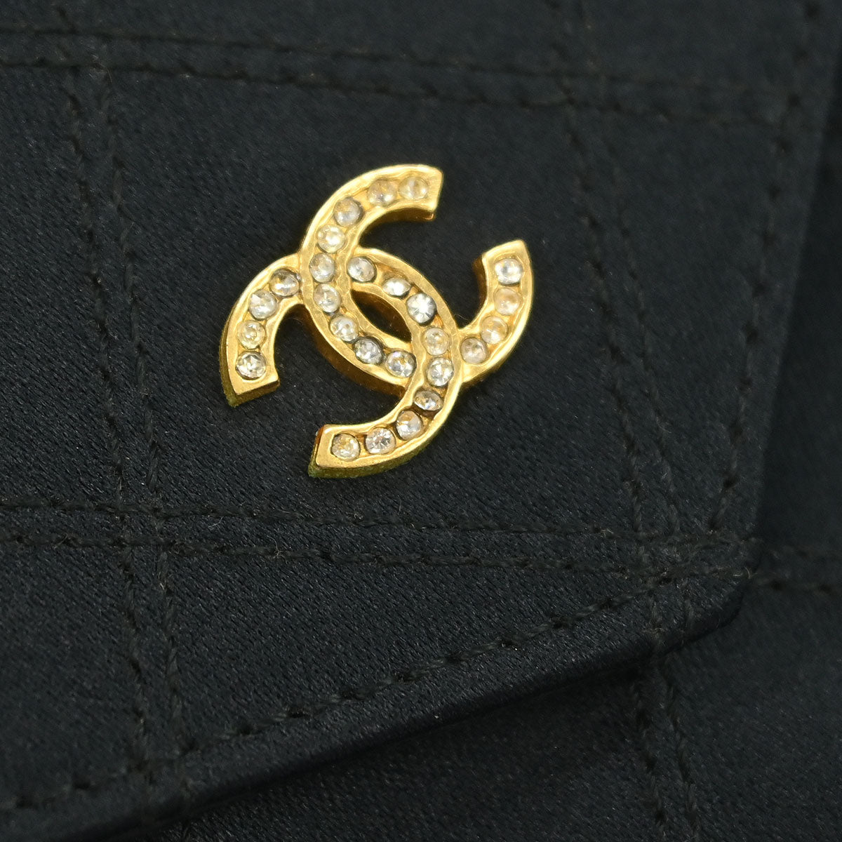 Chanel 1986-1988 Black Satin Bicolore Coin Purse Wallet