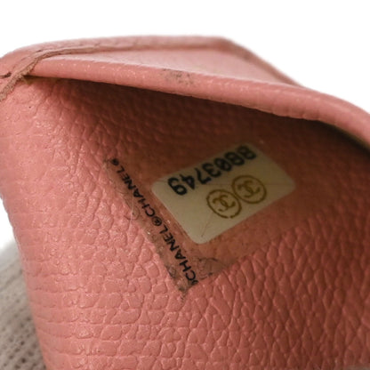 Chanel 2003-2004 Pink Calfskin Key Case Small Good