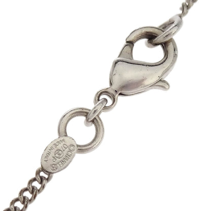 Chanel Padlock Key Pendant Necklace Silver Pink 07P