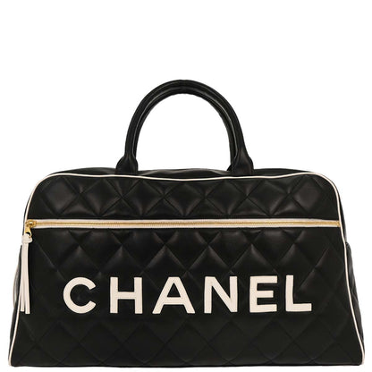 Chanel 1994-1996 Black Calfskin Travel Bowling Bag