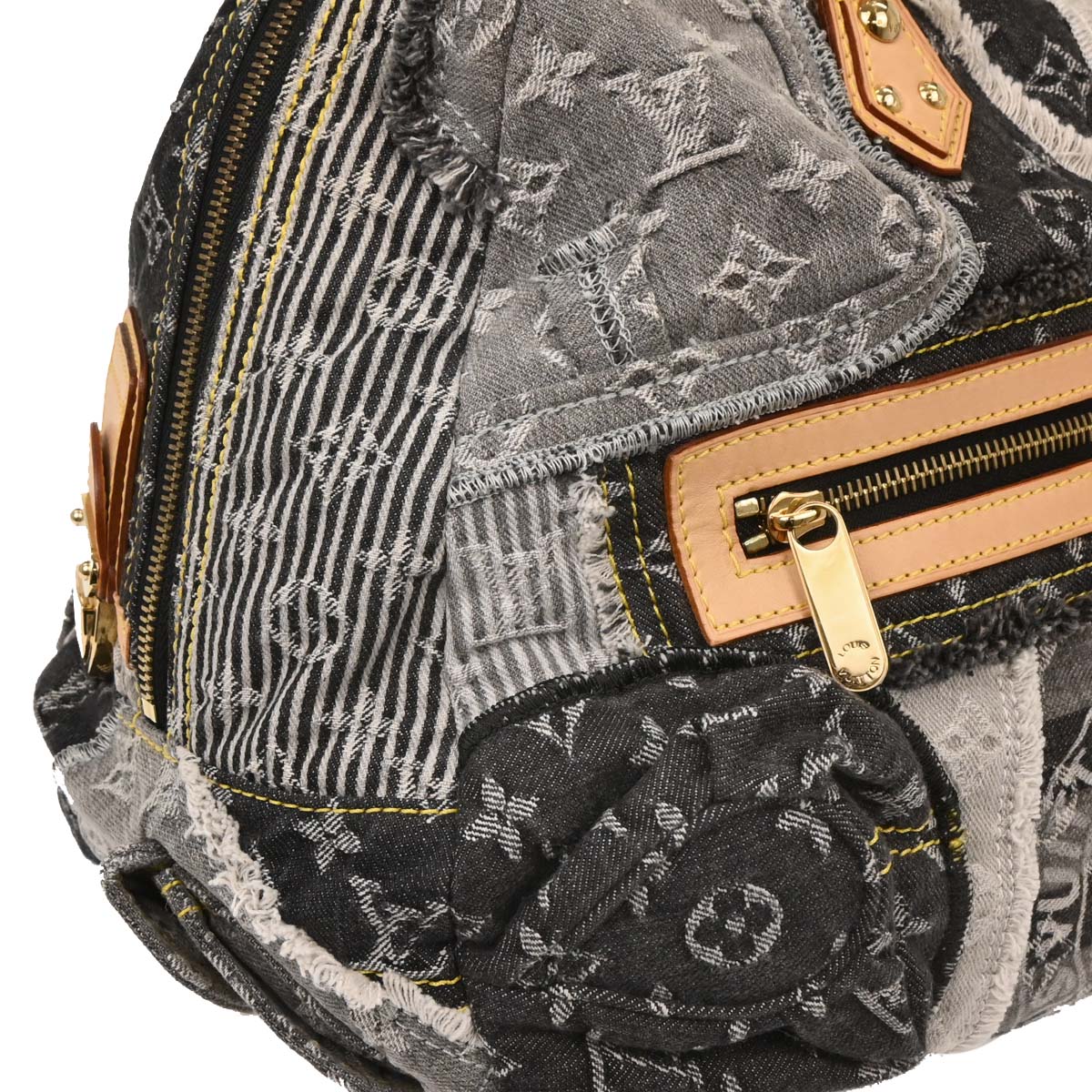 Louis Vuitton Monogram Denim Patchwork Bowly Shoulder Bag M95377