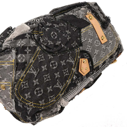 Louis Vuitton Monogram Denim Patchwork Bowly Shoulder Bag M95377