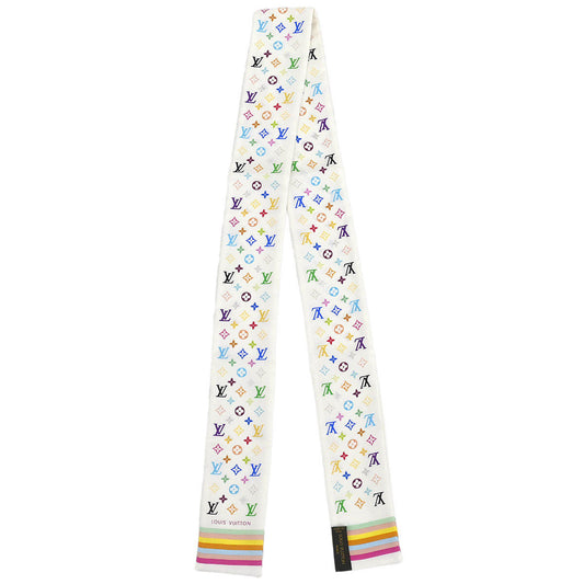 Louis Vuitton White Multicolor Bandeau Scarf M71991 Small Good