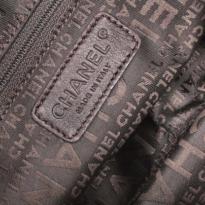 Chanel Brown Suede Camellia Shoulder Bag